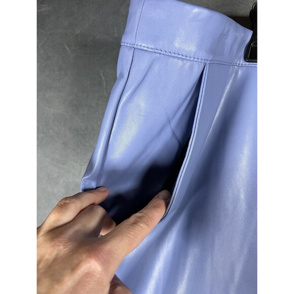 ASOS Design Curve Faux Leather Cropped Capri Pants Blue Women Plus Size 22 - Picture 9 of 10